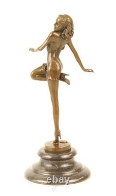 Sculpture of a Beautiful Dancer in Bronze on a Marble Base after B. Zach