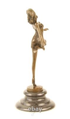 Sculpture of a Beautiful Dancer in Bronze on a Marble Base after B. Zach