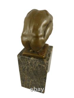 Sculpture of a Bronze Swimmer on a Black Marble Base After Milo