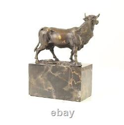 Sculpture of a Bull on Black Marble After Milo