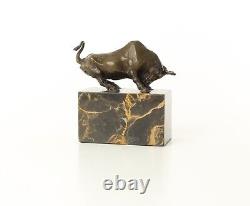 Sculpture of a Bull on a Black Marble After Milo