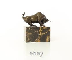 Sculpture of a Bull on a Black Marble After Milo