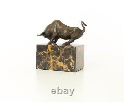 Sculpture of a Bull on a Black Marble After Milo