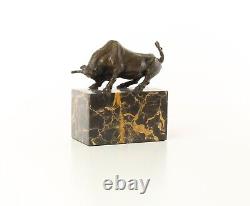 Sculpture of a Bull on a Black Marble After Milo