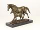 Sculpture Of A Horse With Bronze Stakes On A Black Marble Base After Milo