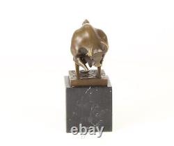 Sculpture of a Modern Bull on Black Marble After Milo