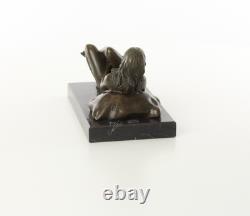 Sculpture of a Naked Woman Lying on a Black Marble Base after J. Mavchi