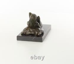 Sculpture of a Naked Woman Lying on a Black Marble Base after J. Mavchi
