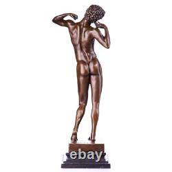 Sculpture of a Nude Man on a Marble Base after Michelangelo