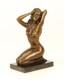 Sculpture Of A Nude Woman Sitting In Bronze On A Black Marble Base After Claude