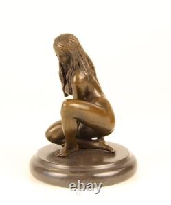 Sculpture of a Nude Woman in Bronze on a Black Marble Base after Claude