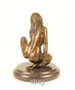 Sculpture of a Nude Woman in Bronze on a Black Marble Base after Claude