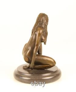 Sculpture of a Nude Woman in Bronze on a Black Marble Base after Claude