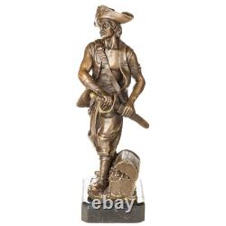 Sculpture of a Pirate in Bronze on a Black Marble Base after Nick