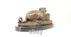 Sculpture of a Tiger Devouring a Gharial from the Ganges on a Marble Base after Barye