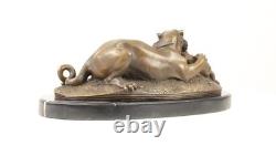 Sculpture of a Tiger Devouring a Gharial from the Ganges on a Marble Base after Barye
