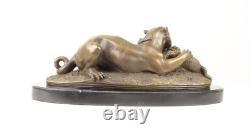 Sculpture of a Tiger Devouring a Gharial from the Ganges on a Marble Base after Barye