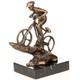 Sculpture Of A Mountain Biker In Bronze On Black Marble After Nick
