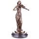 Sculpture Of A Violinist In Bronze On Black Marble After J. Kassin