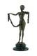 Sculpture Of The Dancer Of Garland In Bronze On A Black Marble Base Signed