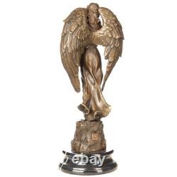 Sculpture of the angel Fortuna in bronze on a black marble base after Milo