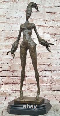 Sensual Bronze Marble Statue Chair Female Sign Dali Classical Sculpture