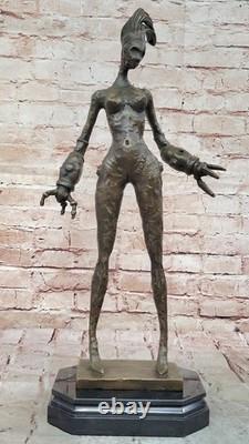 Sensual Bronze Marble Statue Chair Female Sign Dali Classical Sculpture
