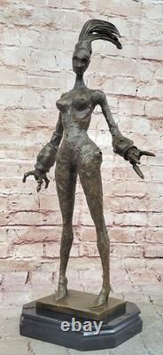 Sensual Bronze Marble Statue Chair Female Sign Dali Classical Sculpture
