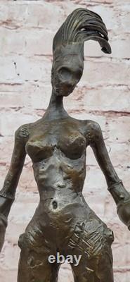 Sensual Bronze Marble Statue Chair Female Sign Dali Classical Sculpture