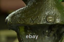 Sensual Erotic Nude Female Woman Bust Signed Bronze Marble Statue Sculpture D