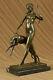 Sign Chair Diana The Hunter Hunting Dog With Bronze Sculpture Marble Statue