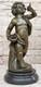 Signe Moreau Boy Chair Bronze Sculpture Statue Art Deco Marble Base Deal