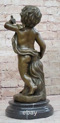 Signe Moreau Boy Chair Bronze Sculpture Statue Art Deco Marble Base Deal