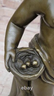 Signe Moreau Boy Chair Bronze Sculpture Statue Art Deco Marble Base Deal