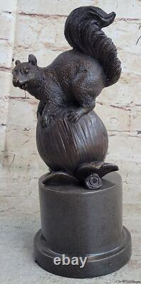 Signe Paurtrot Bronze Marble Squirrel Sculpture Vintage Art Deco Statue Figurine