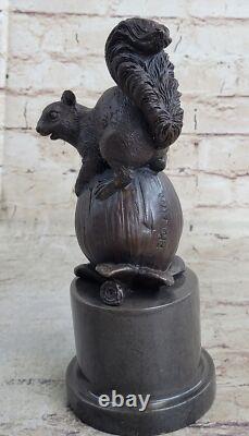 Signe Paurtrot Bronze Marble Squirrel Sculpture Vintage Art Deco Statue Figurine