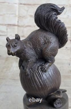 Signe Paurtrot Bronze Marble Squirrel Sculpture Vintage Art Deco Statue Figurine