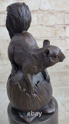 Signe Paurtrot Bronze Marble Squirrel Sculpture Vintage Art Deco Statue Figurine