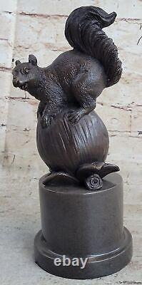 Signe Paurtrot Squirrel Bronze Marble Sculpture Vintage Statue Figurine Gift