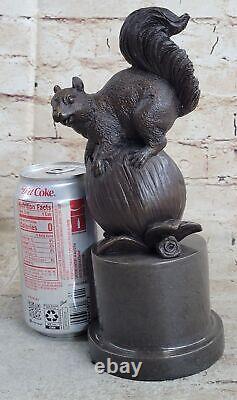 Signe Paurtrot Squirrel Bronze Marble Sculpture Vintage Statue Figurine Gift