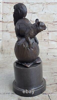 Signe Paurtrot Squirrel Bronze Marble Sculpture Vintage Statue Figurine Gift