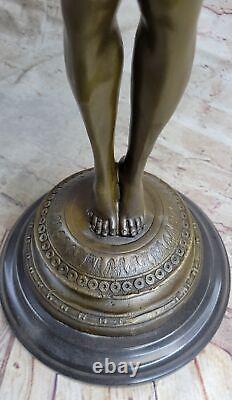 Signed A.A. Weinman, Bronze Chair Icarus Sculpture Art Deco Marble Base