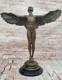 Signed A. A. Weinman, Bronze Sculpture Of Naked Icarus, Art Deco, Marble Base
