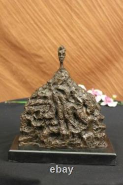 Signed Abstract Modern Art Male Bronze Sculpture Mid-Century Marble Art Figurine