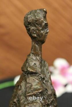 Signed Abstract Modern Art Male Bronze Sculpture Mid-Century Marble Art Figurine