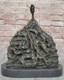Signed Abstract Modern Art Male Bronze Sculpture Mid-century Marble Figurine Nr