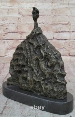 Signed Abstract Modern Art Male Bronze Sculpture Mid-Century Marble Figurine NR