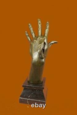 Signed Abstract Walls Have Ears Hand Sculpture Marble Figurine Base Art