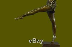 Signed Art Deco Chiparus Belly Dancer Bronze Marble Sculpture Figurine Statue