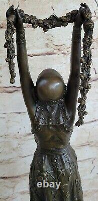 Signed Art Deco Chiparus Erotic Dancer Marble Case Bronze Statue Sale